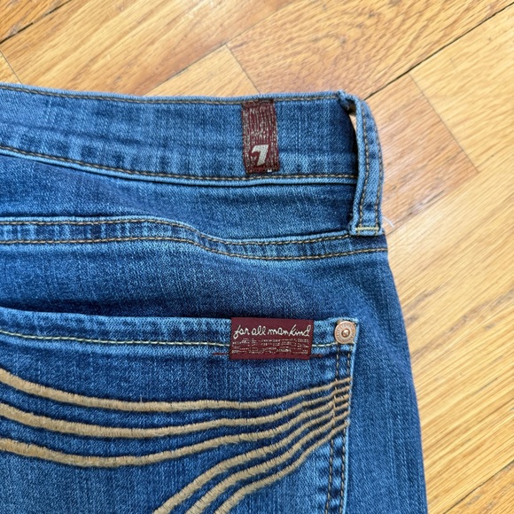 7 For All Mankind Dojo Blue Flare Jeans - Picture 6 of 8